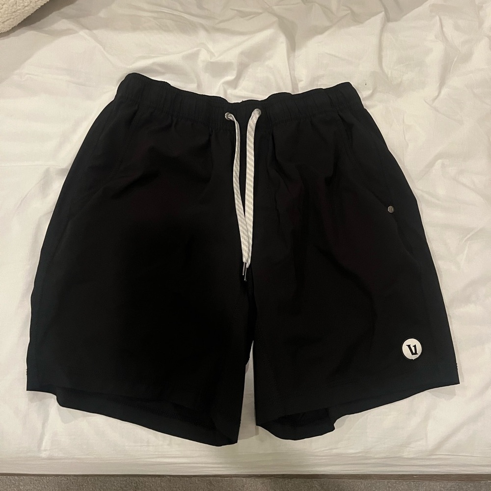 Men's lined Vouri Black Drawstring Shorts